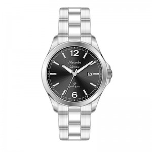 Alexandre Christie AC 1029 Silver Black Lady Steel LDBSSBA